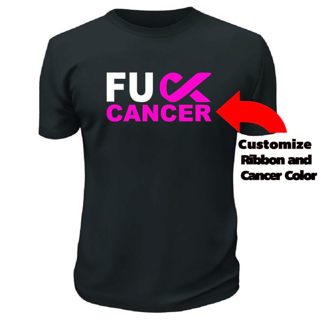 FU with a ribbon Cancer TShirt Custom T Shirts Canada by Printwell