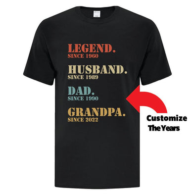 Legend Husband Dad Grandpa - Custom T Shirts Canada by Printwell