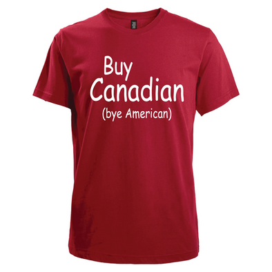 Buy Canadian Bye American apparel print from Custom TShirts Canada by Printwell