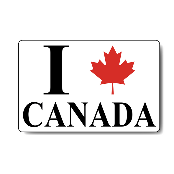 I Love Canada featuring the iconic maple leaf rectangle sticker