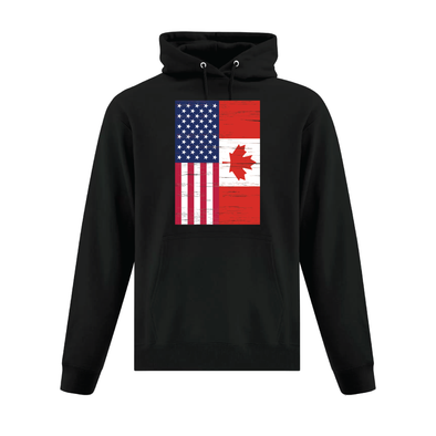 Duo US and Canada Flag Hooded Sweatshirt