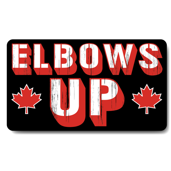 Elbows Up with twin maples rectangle sticker