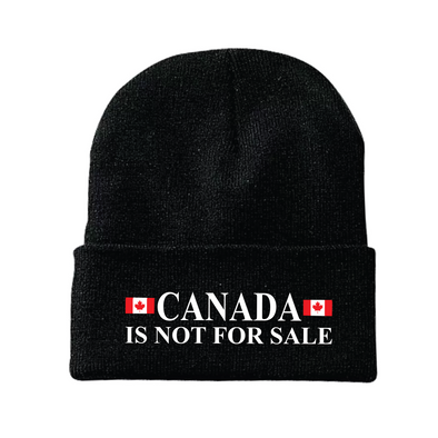 Canada Is Not For Sale with Twin Canadian Flags Toque