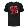 Love all day every day black tshirt with red letters