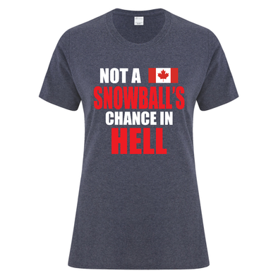 Not a snowballs chance in hell print on a tshirt