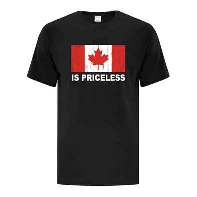 Canada is priceless featuring the flag graphic tee