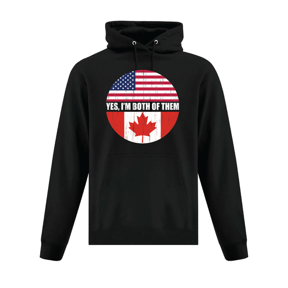 Yes I'm Both of Them Canada US flag hooded sweatshirt