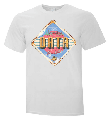 IT Data Retro Theme Coffee Shop Design tech themed tshirt