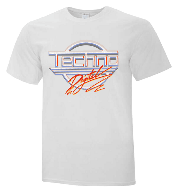 Techno Digital Retro Wave Shirt Design