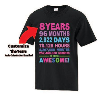 Birthday Age Ticker TShirt - Custom T Shirts Canada by Printwell