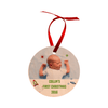 Custom metal circle Christmas ornament