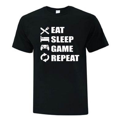 Eat Sleep Game Repeat TShirt - Printwell Custom Tees