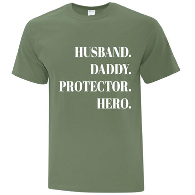 Husband Daddy Protector Hero - Custom T Shirts Canada by Printwell