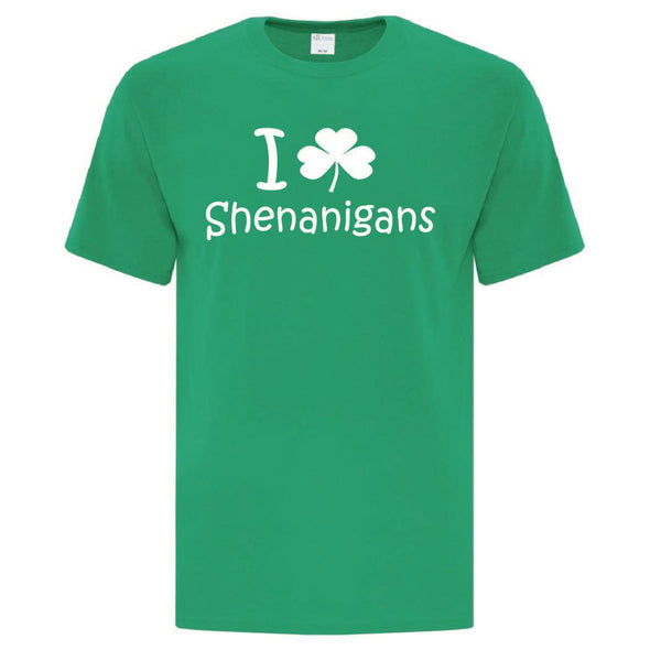 I Love Shenanigans Shamrock TShirt - Custom T Shirts Canada by Printwell
