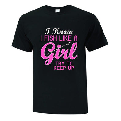 Fish Like A Girl TShirt - Printwell Custom Tees