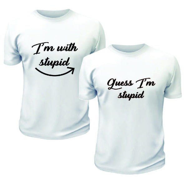 I'm with Stupid Couple TShirts - Printwell Custom Tees