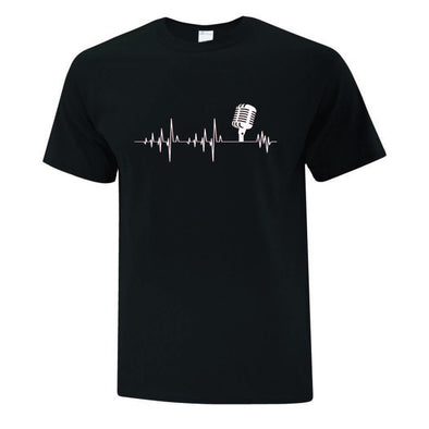 Microphone Heartbeat T-Shirt - Printwell Custom Tees