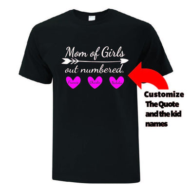 Mom Of Girls Out Numbered T-Shirt - Printwell Custom Tees