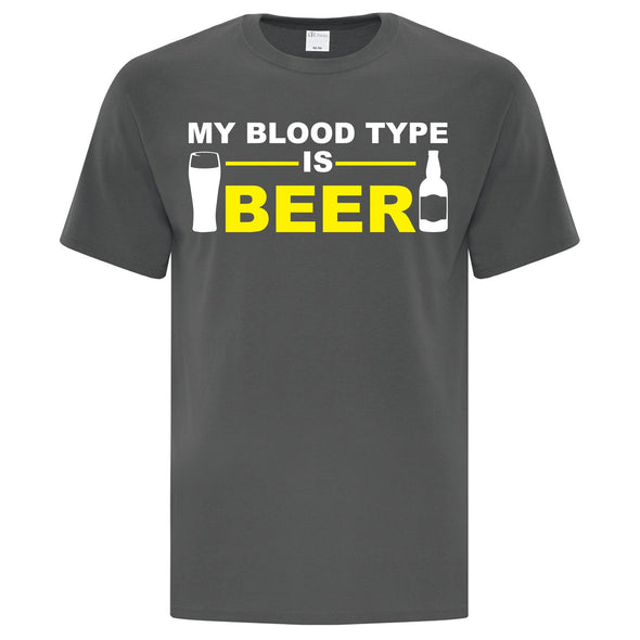 My Blood Type Is Beer TShirt - Custom T Shirts Canada by Printwell