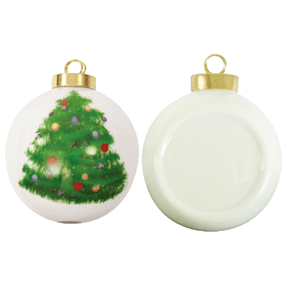 Custom Porcelain Circle Christmas Ornament
