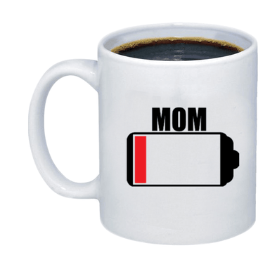 Low Battery Mom Coffee Mug - Custom T Shirts Canada by Printwell