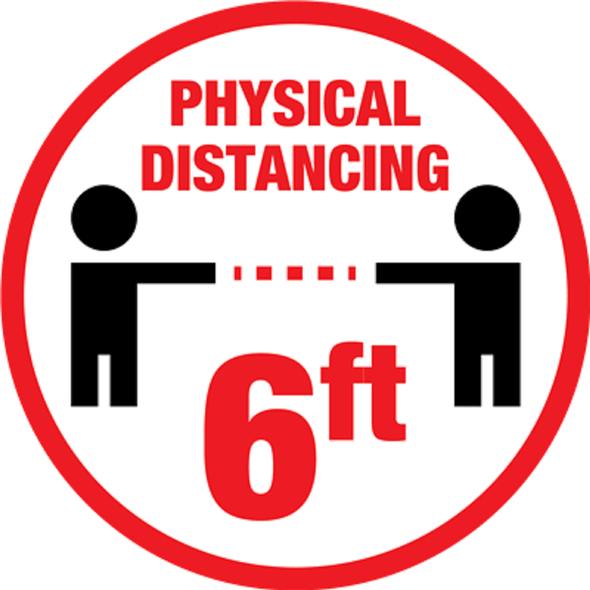 Physical Distancing Floor Stickers - Custom T Shirts Canada by Printwell
