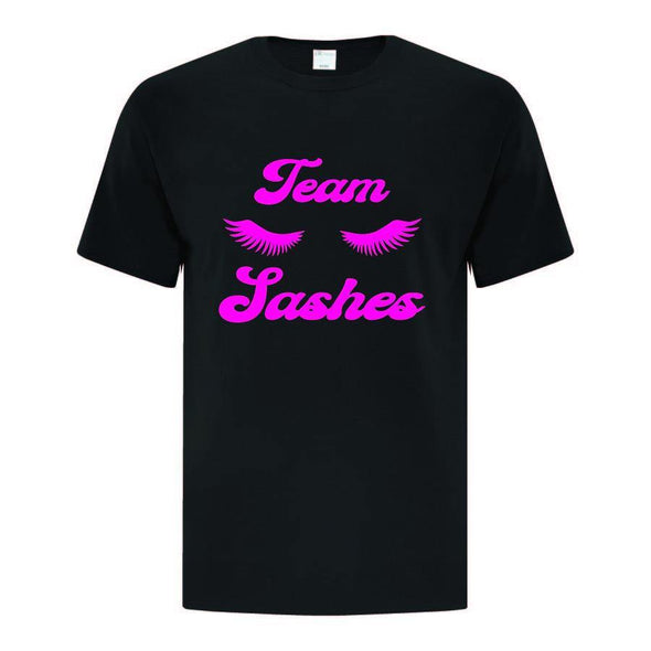 Lashes vs. Staches T-Shirt - Printwell Custom Tees