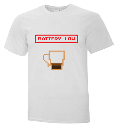 Battery Low Tech Theme T-shirt - Custom T Shirts Canada by Printwell