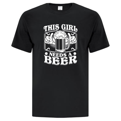 This Girl Needs a Beer TShirt - Printwell Custom Tees